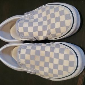 Women's grey checkerboard vans